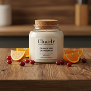 Orange Peel Cranberries Soy Candle Apothecary Jar