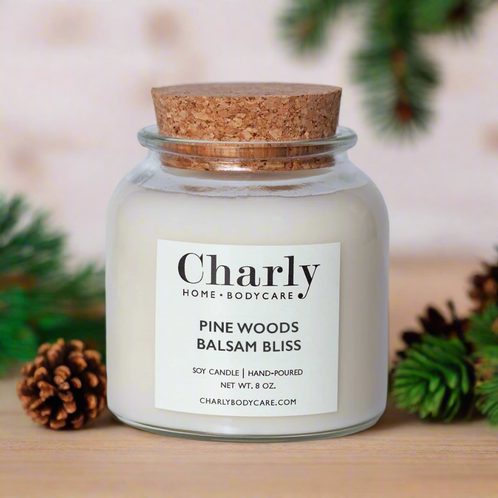 Pine Woods Balsam Bliss Soy Candle Apothecary Jar