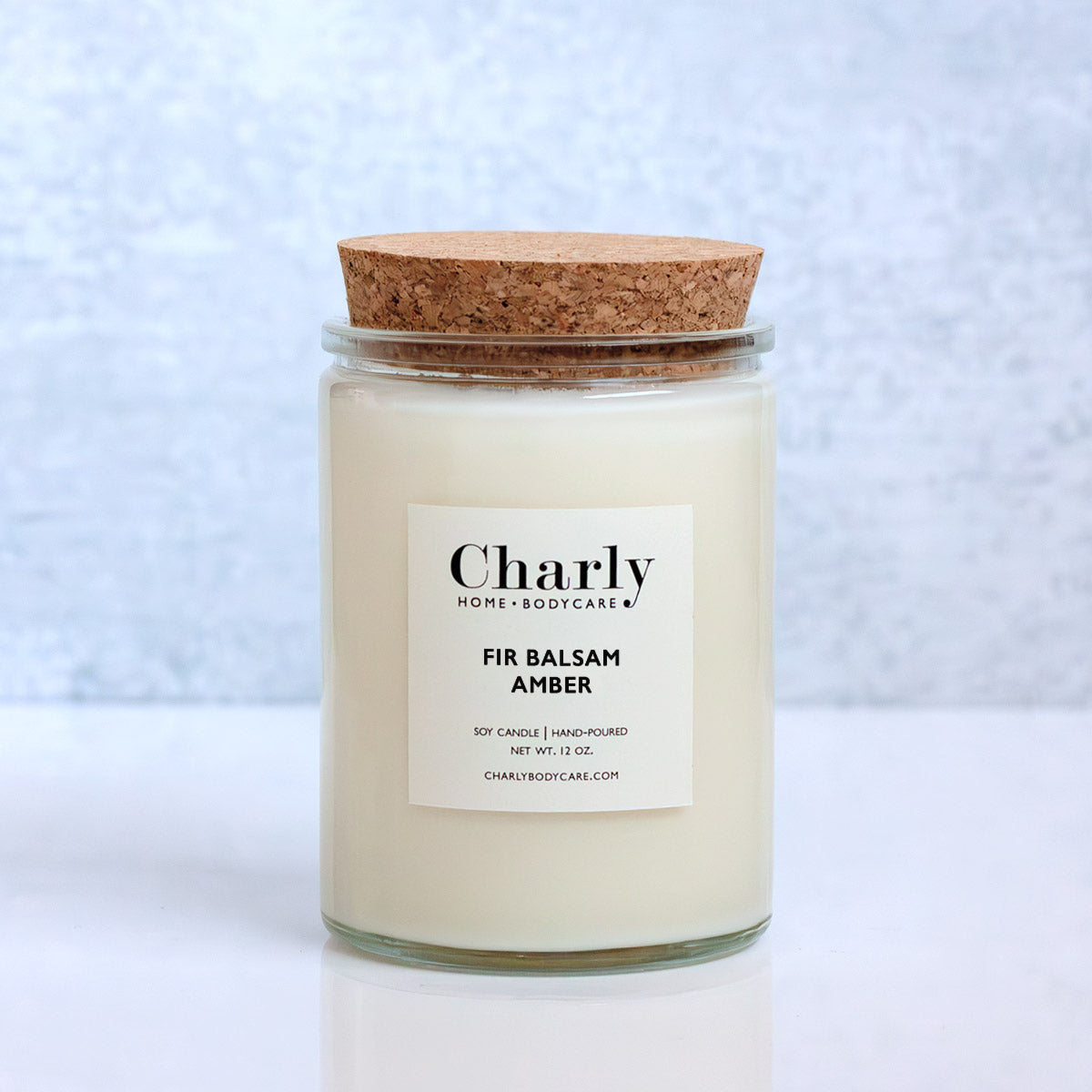 Fir Balsam Amber Soy Candle 12 oz Glass Jar