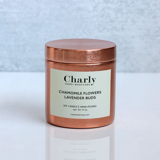 Chamomile Flowers Lavender Buds Soy Candle 9 oz Travel Tin