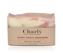 Load image into Gallery viewer, clary sage geranium Botanical Soap Bar