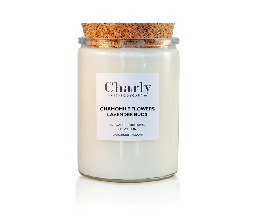 chamomile flowers lavender buds Soy Candle