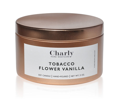 tobacco flower vanilla Soy Candle travel tin
