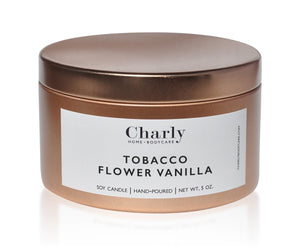tobacco flower vanilla Soy Candle travel tin